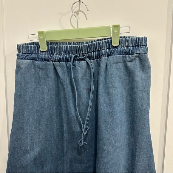 Vale Denim Maxi Skirt with Fringe Hem Size US 4 - Picture 3 of 6